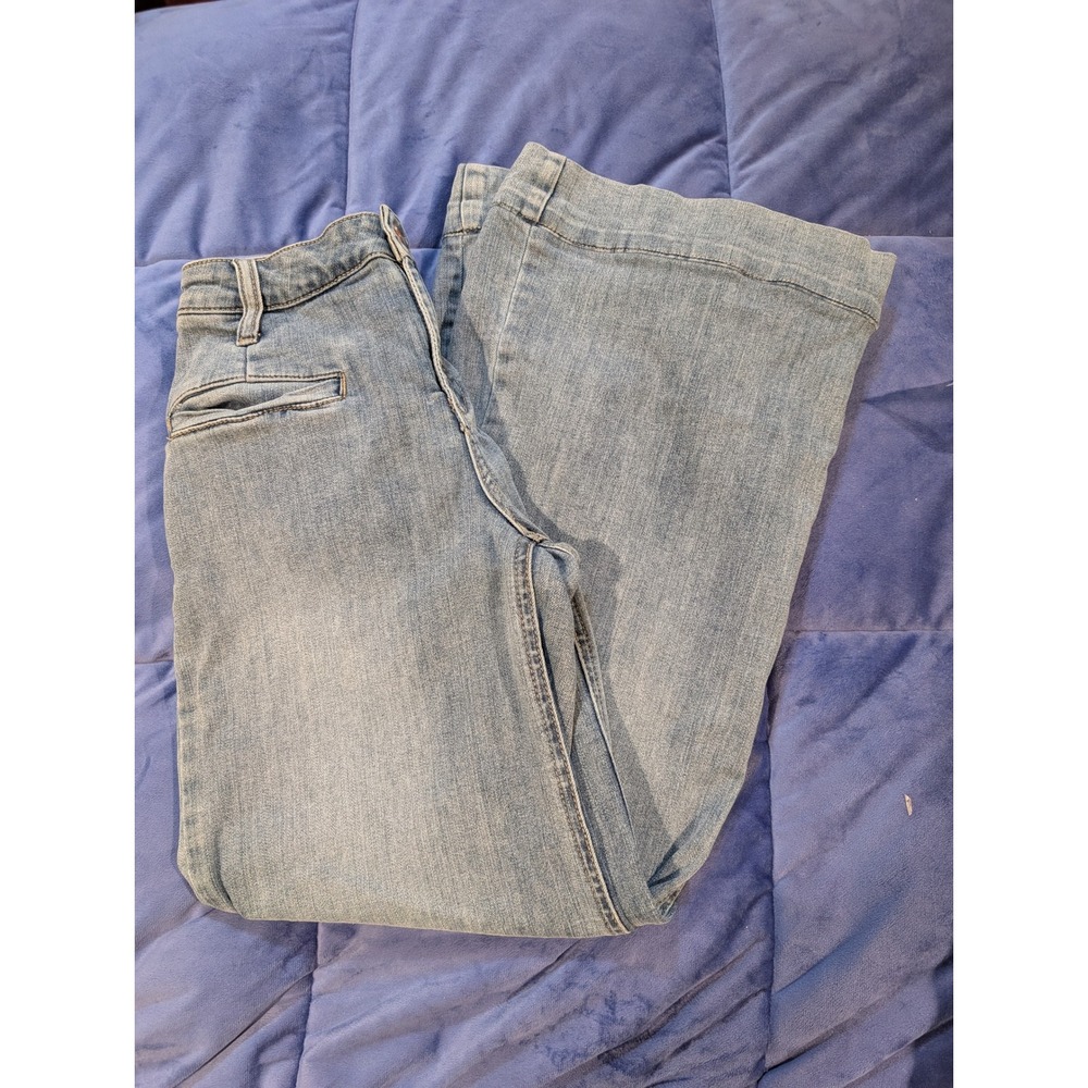 Hint of‎ Blu Wide Leg Jeans Womens Blue Light Wash High Rise Boho - Size 26